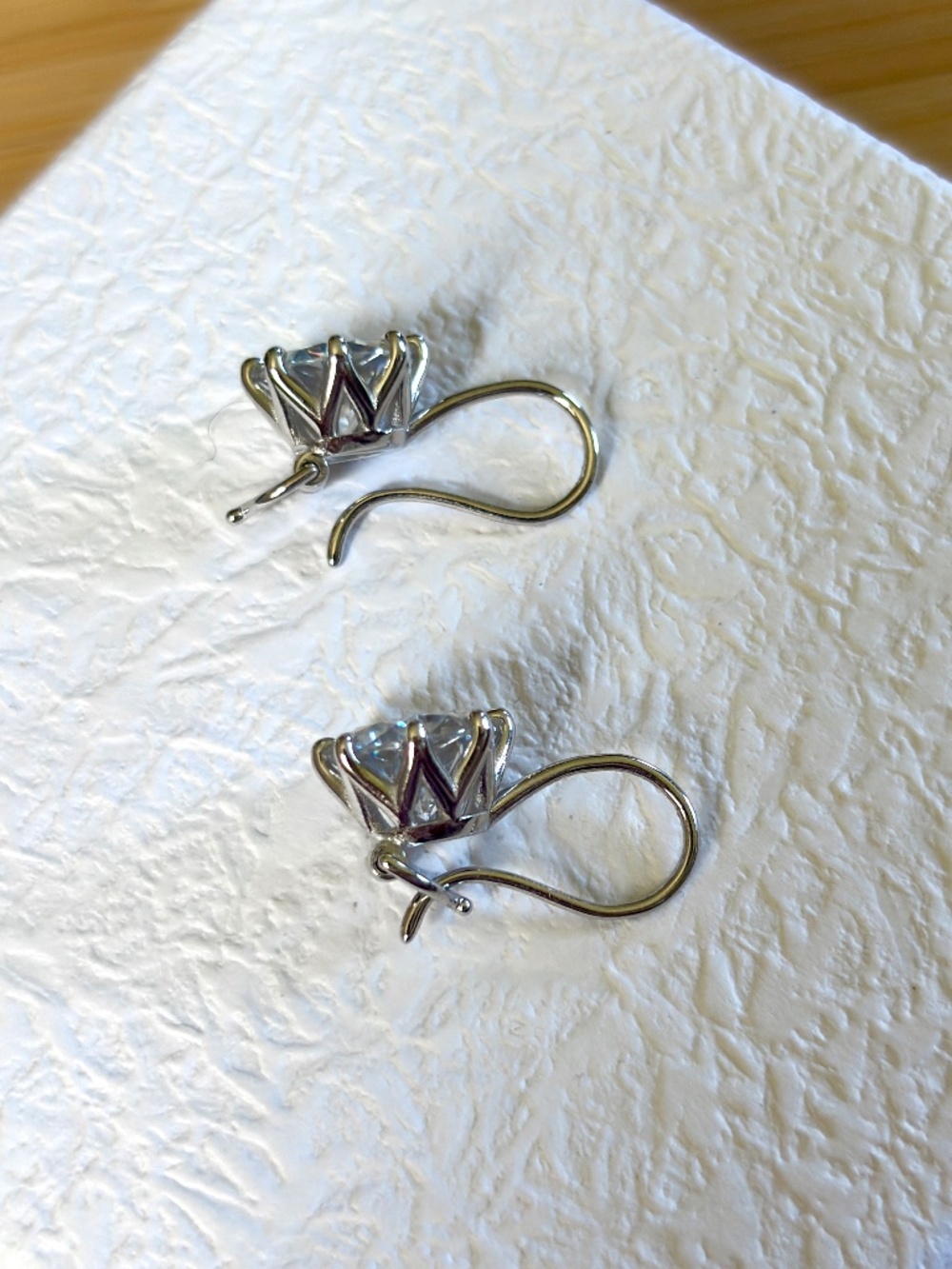 8ctw Moissanite buckle back earrings in 935 Argentium silver! Classy!